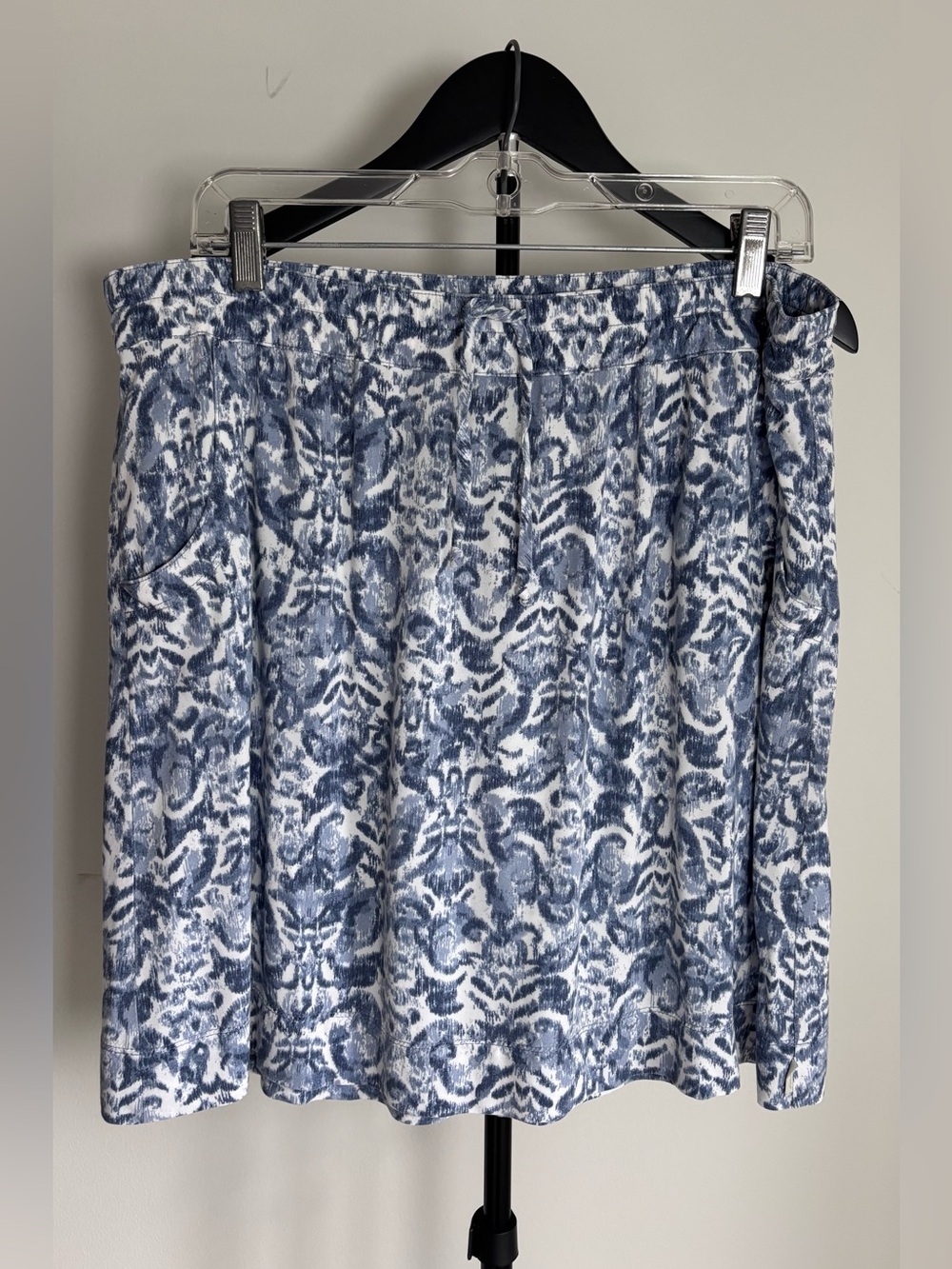 Eddie Bauer Ikat Print Drawstring Skirt w/Pockets | M but runs big | EUC